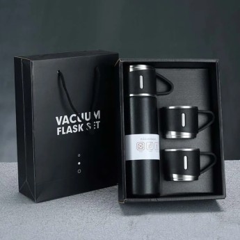 Vacuum Flask Set Stainless Steel Drinking Metal Water Bottle