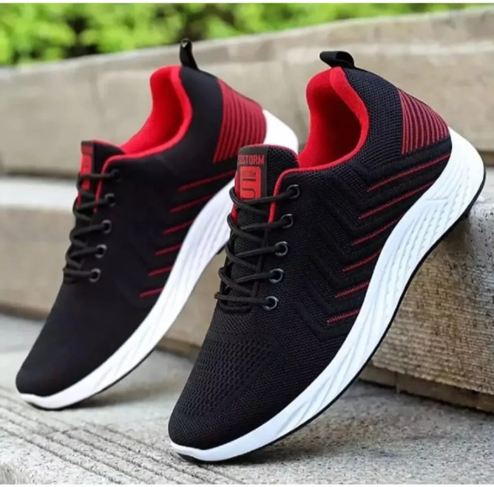 Trendy Shoes For Man With Fabrics And Breathable Outdoor Sport Sneakers